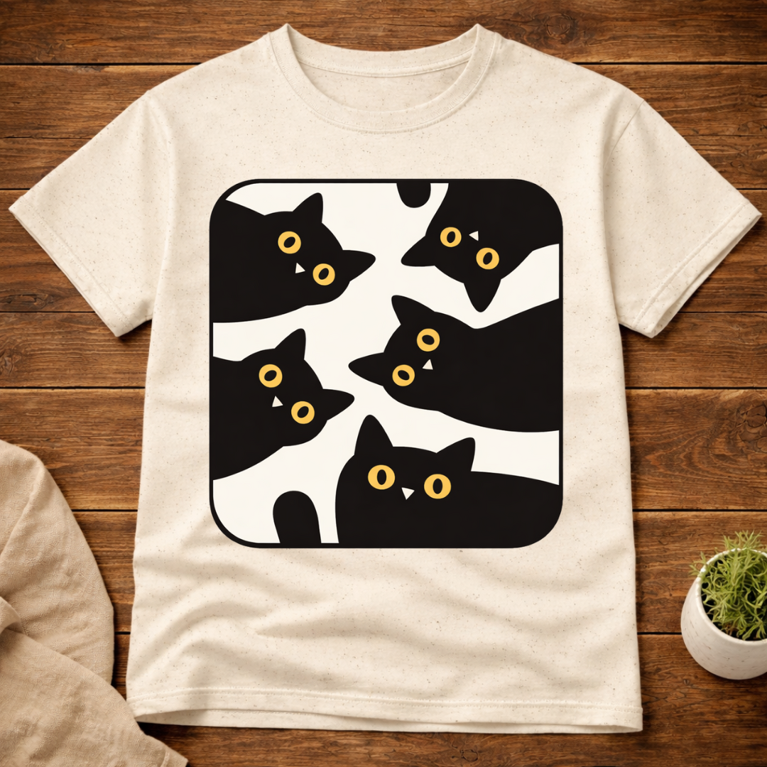 Curious Black Cats T-Shirt