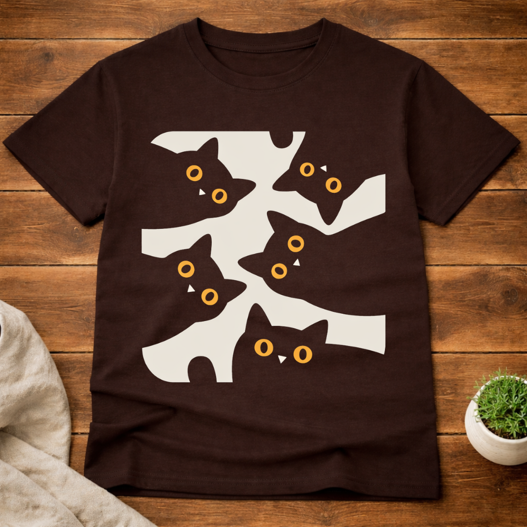 Curious Black Cats T-Shirt