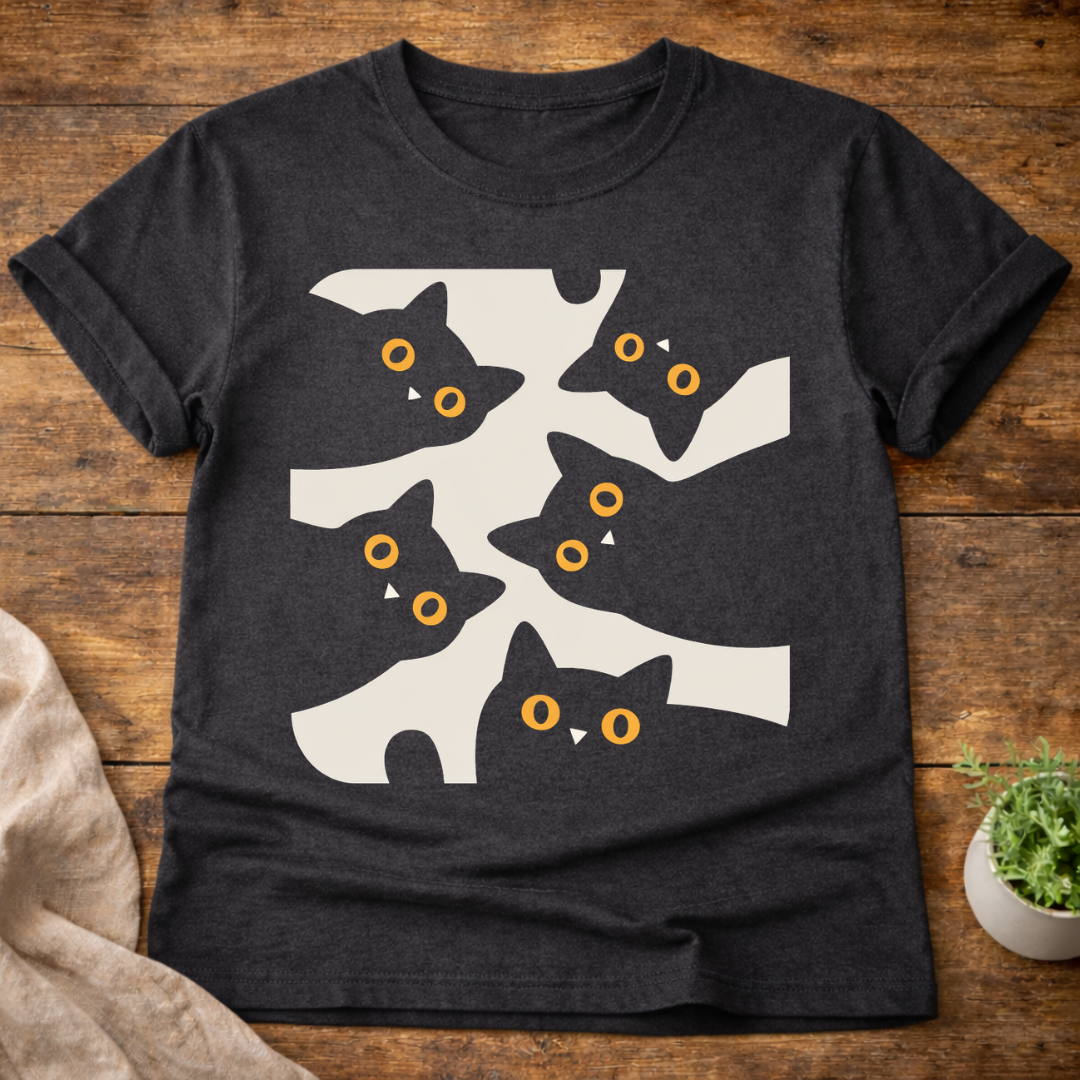 Curious Black Cats T-Shirt