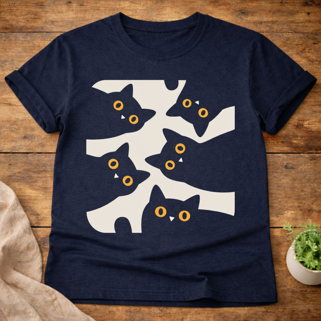 Curious Black Cats T-Shirt