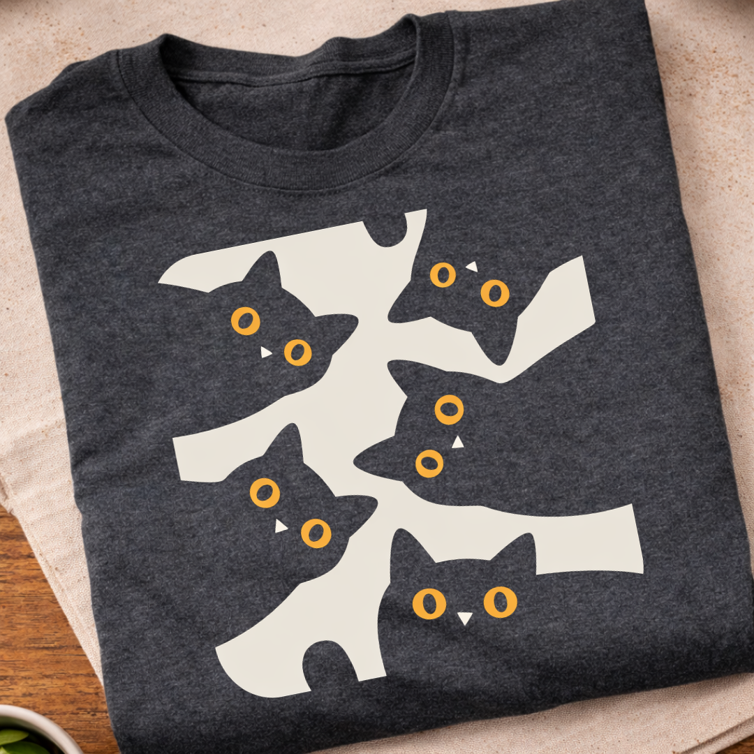 Curious Black Cats T-Shirt