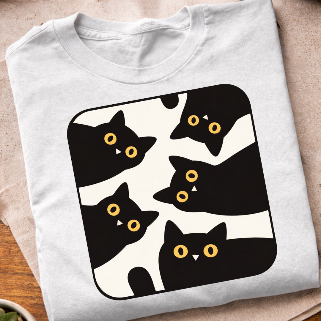 Curious Black Cats T-Shirt