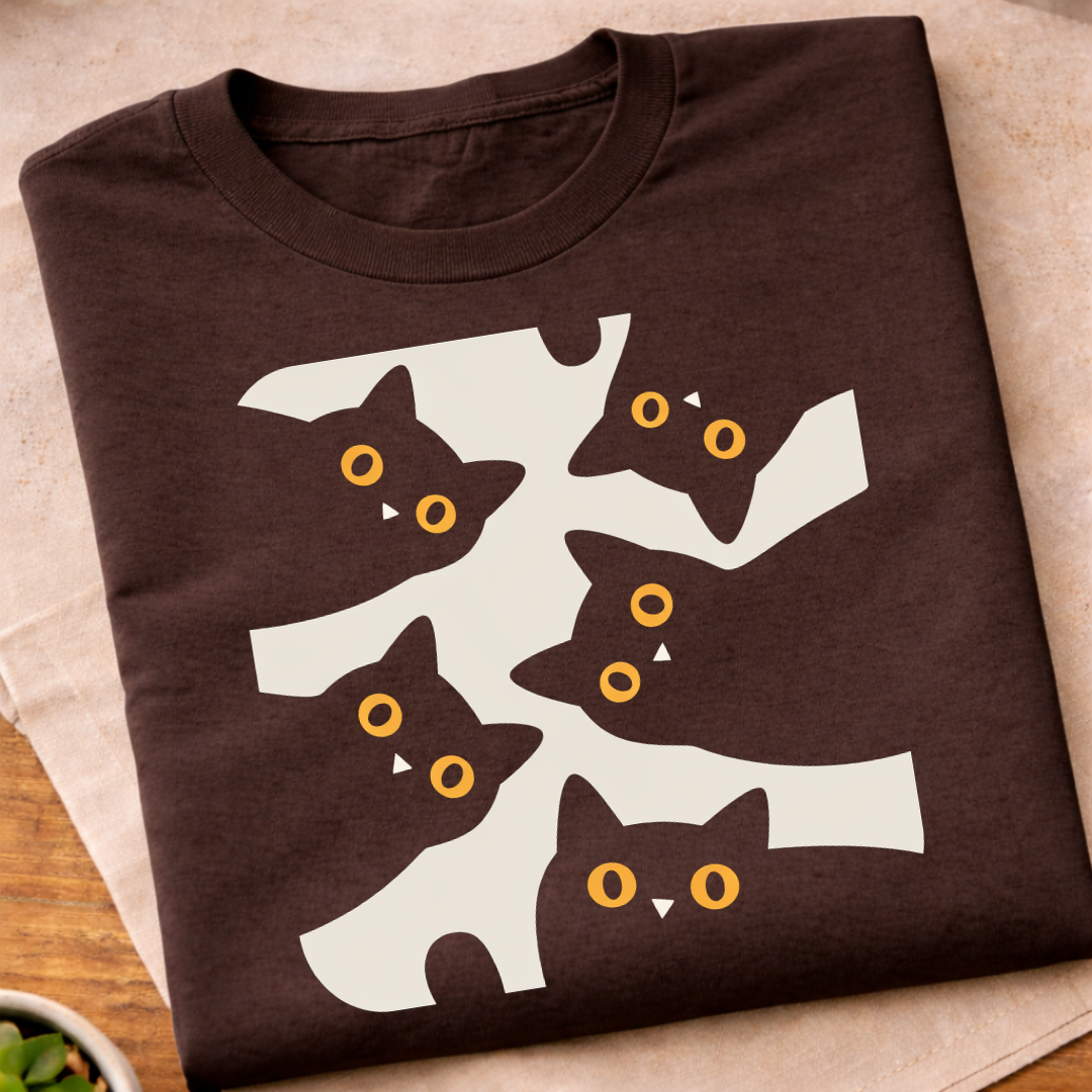 Curious Black Cats T-Shirt