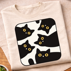 Curious Black Cats T-Shirt