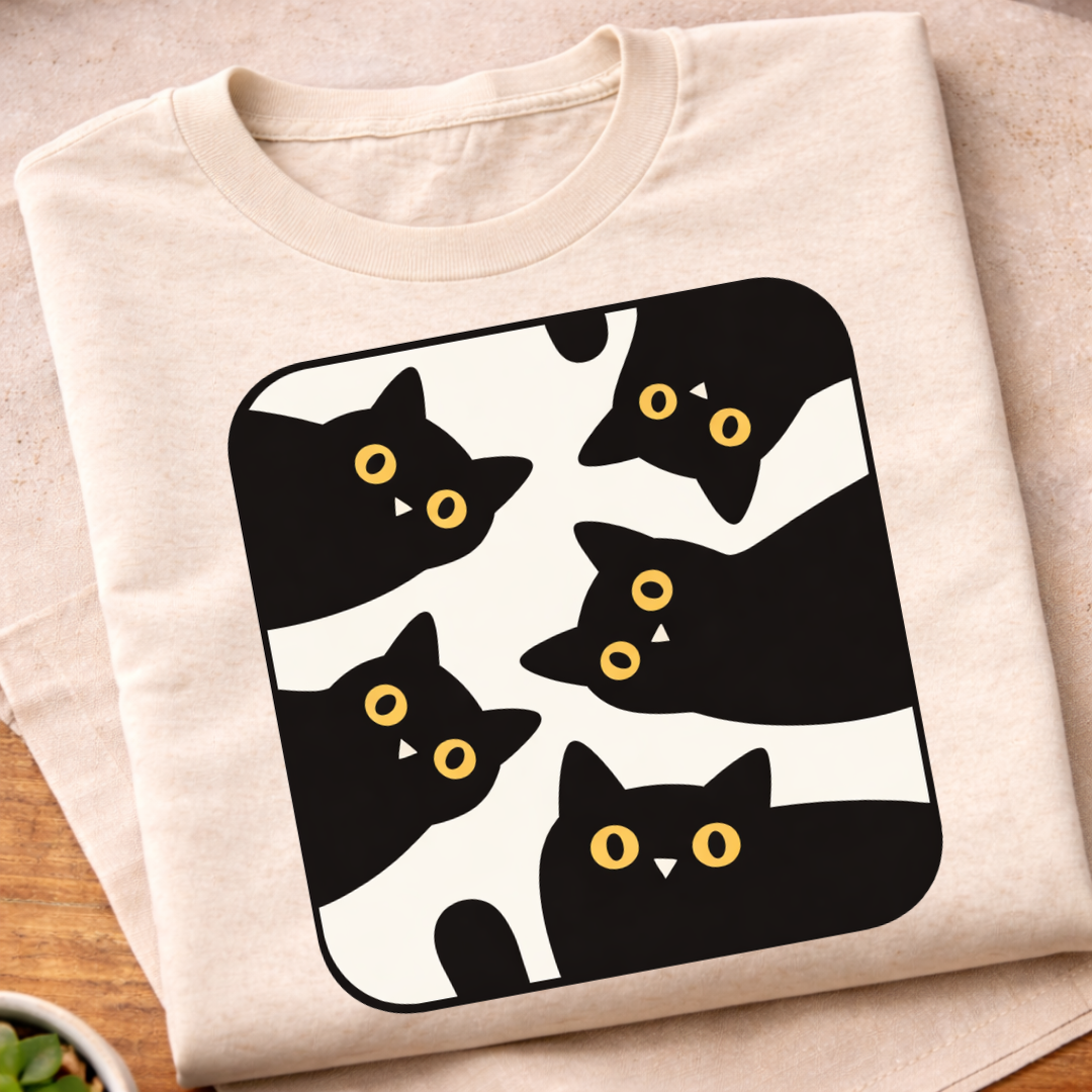 Curious Black Cats T-Shirt