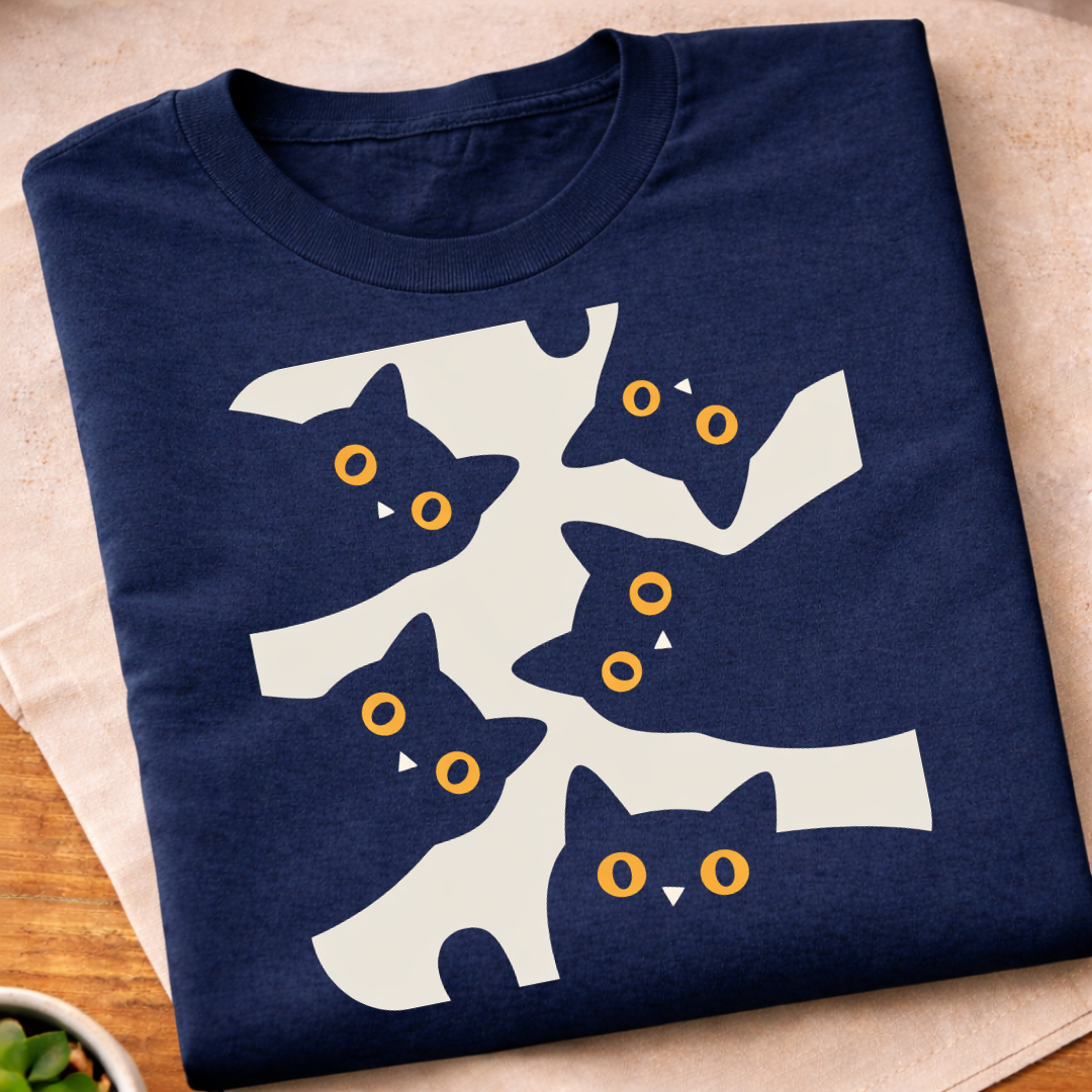 Curious Black Cats T-Shirt