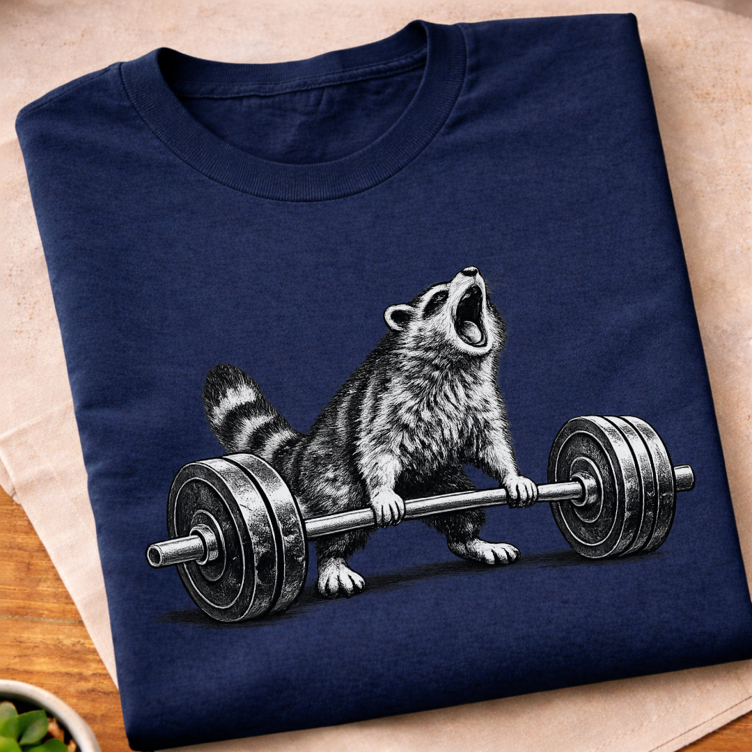 Deadlift Raccoon T-Shirt