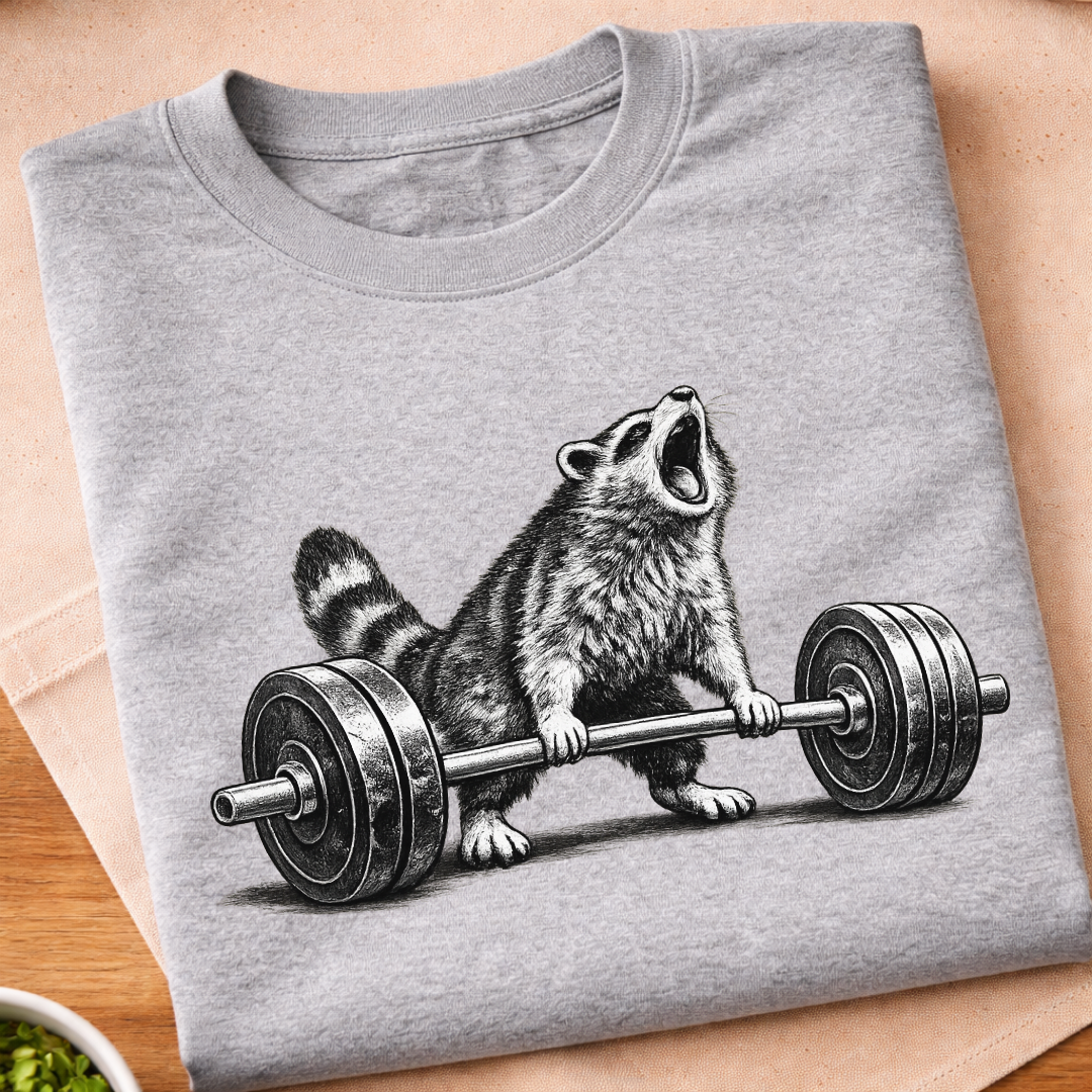 Deadlift Raccoon T-Shirt