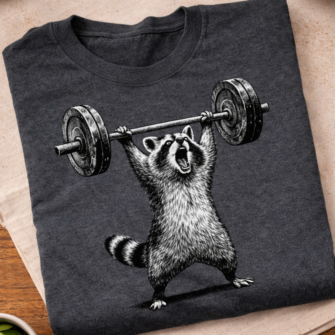 Deadlift Raccoon T-Shirt