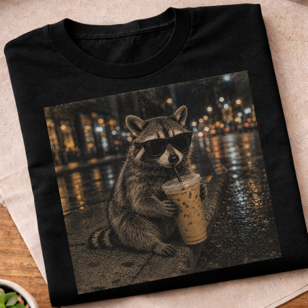 Raccoon Iced Coffee T-Shirt