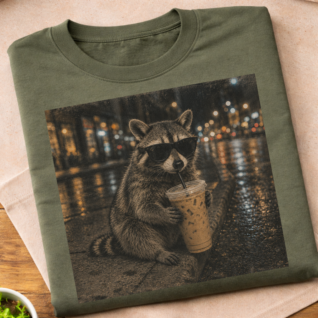 Raccoon Iced Coffee T-Shirt