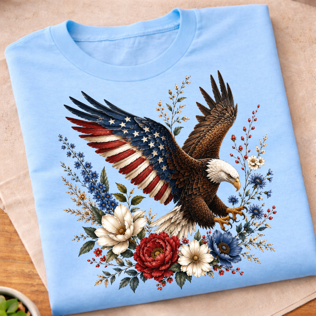 Floral 250 Years Eagle T-Shirt