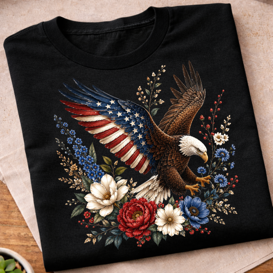 Floral 250 Years Eagle T-Shirt