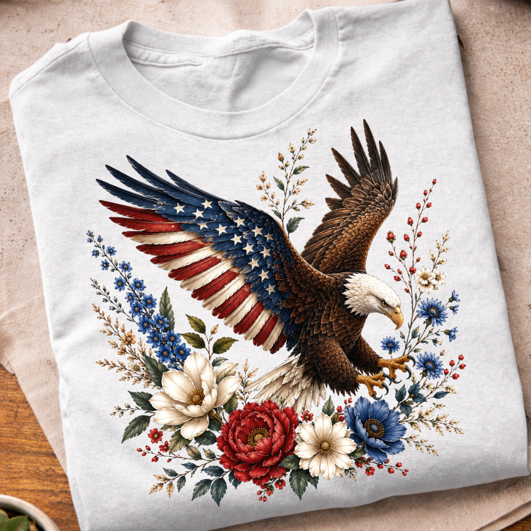 Floral 250 Years Eagle T-Shirt