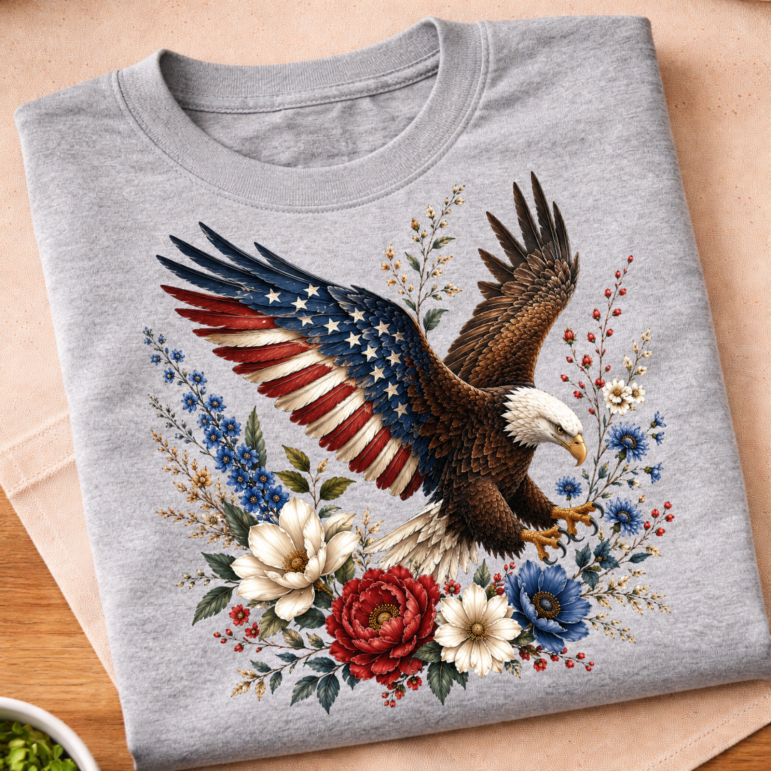 Floral 250 Years Eagle T-Shirt