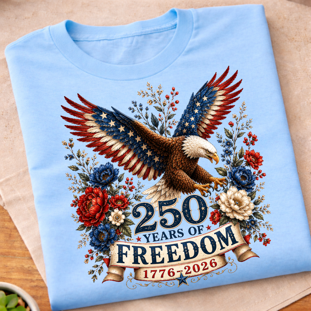 Floral 250 Years Eagle T-Shirt