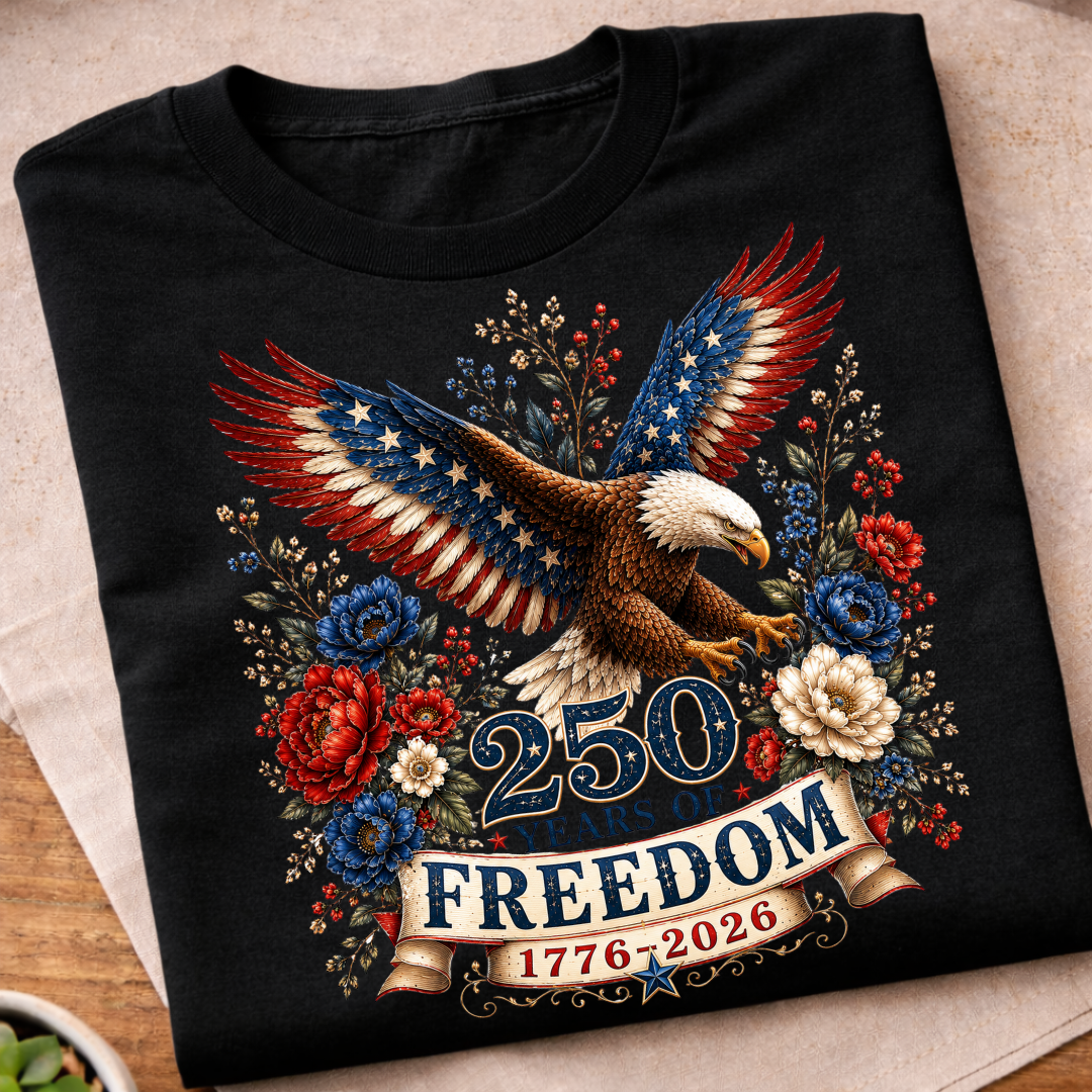 Floral 250 Years Eagle T-Shirt
