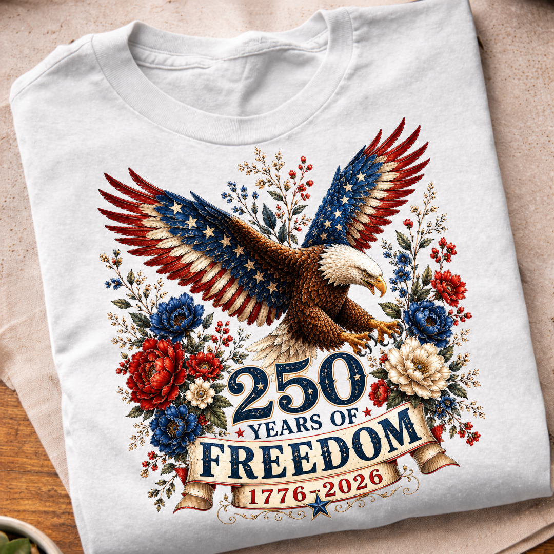 Floral 250 Years Eagle T-Shirt