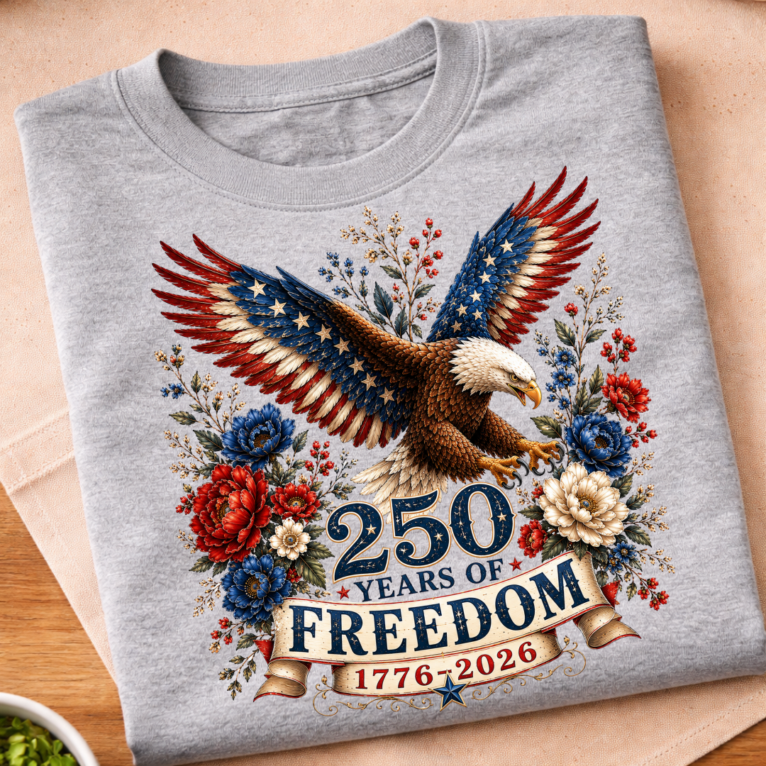 Floral 250 Years Eagle T-Shirt