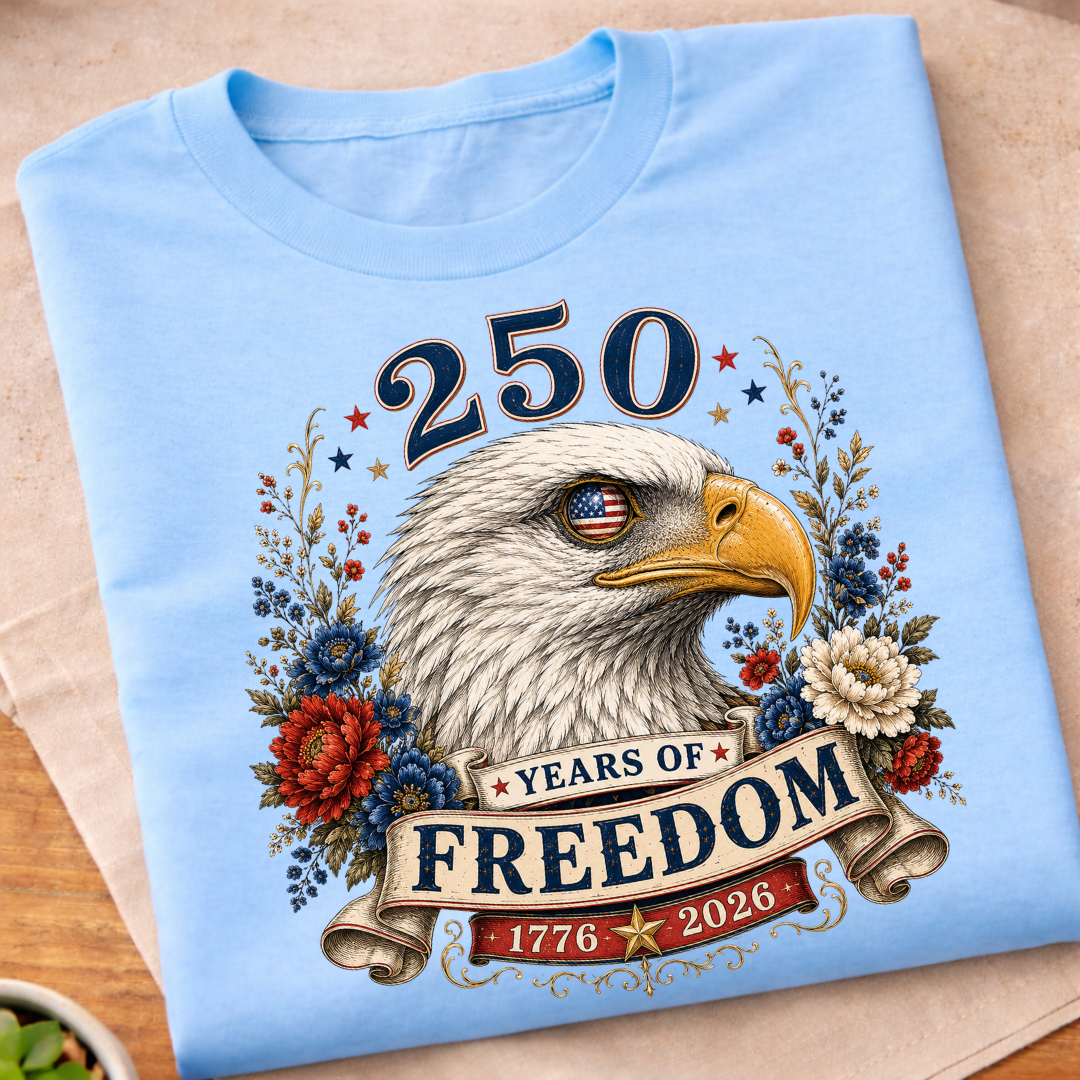 Floral 250 Years of Freedoom  T-Shirt