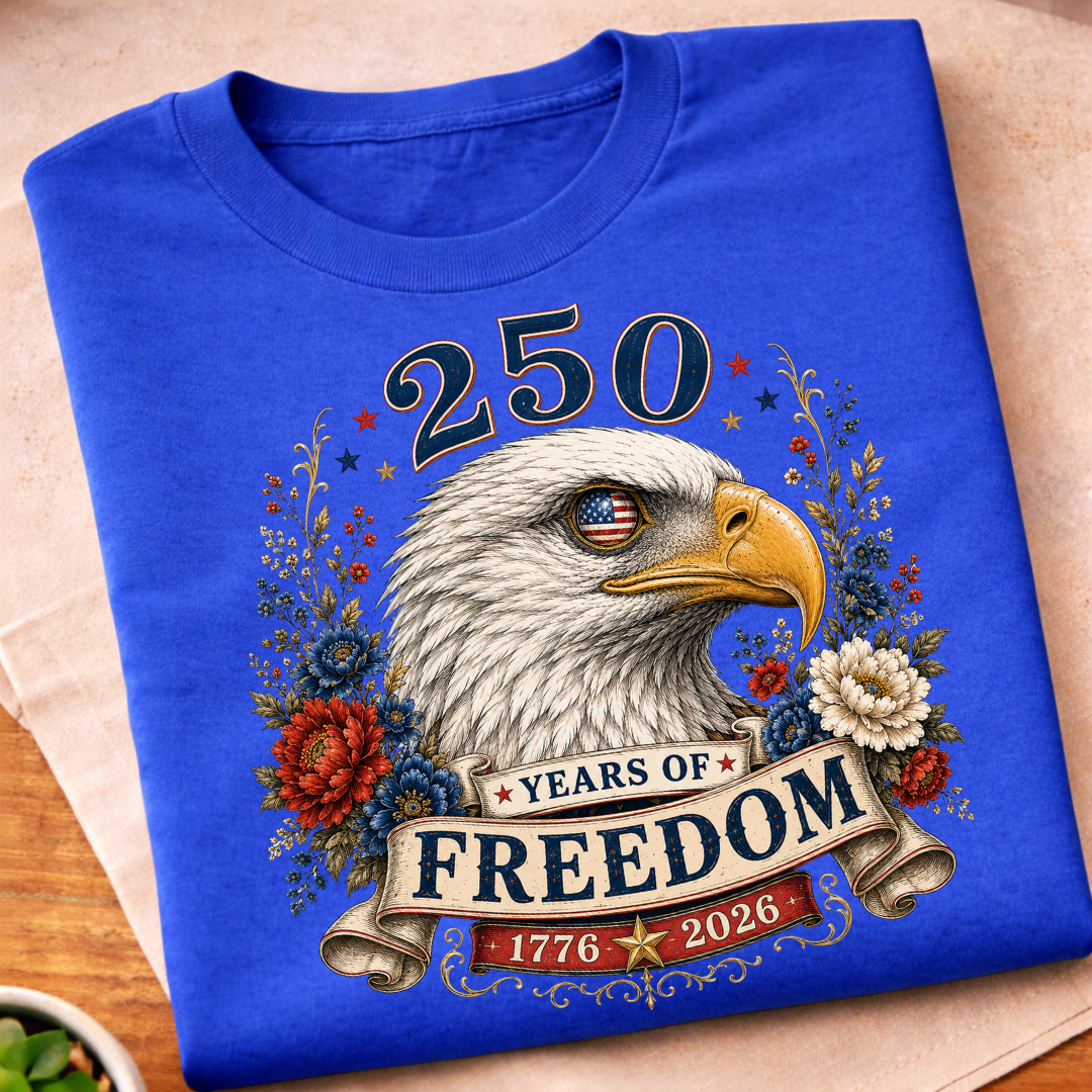 Floral 250 Years of Freedoom  T-Shirt