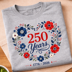Floral 250 Years Heart T-Shirt