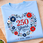 Floral 250 Years Heart T-Shirt