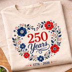 Floral 250 Years Heart T-Shirt