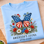 Floral America's 250th Butterfly T-Shirt
