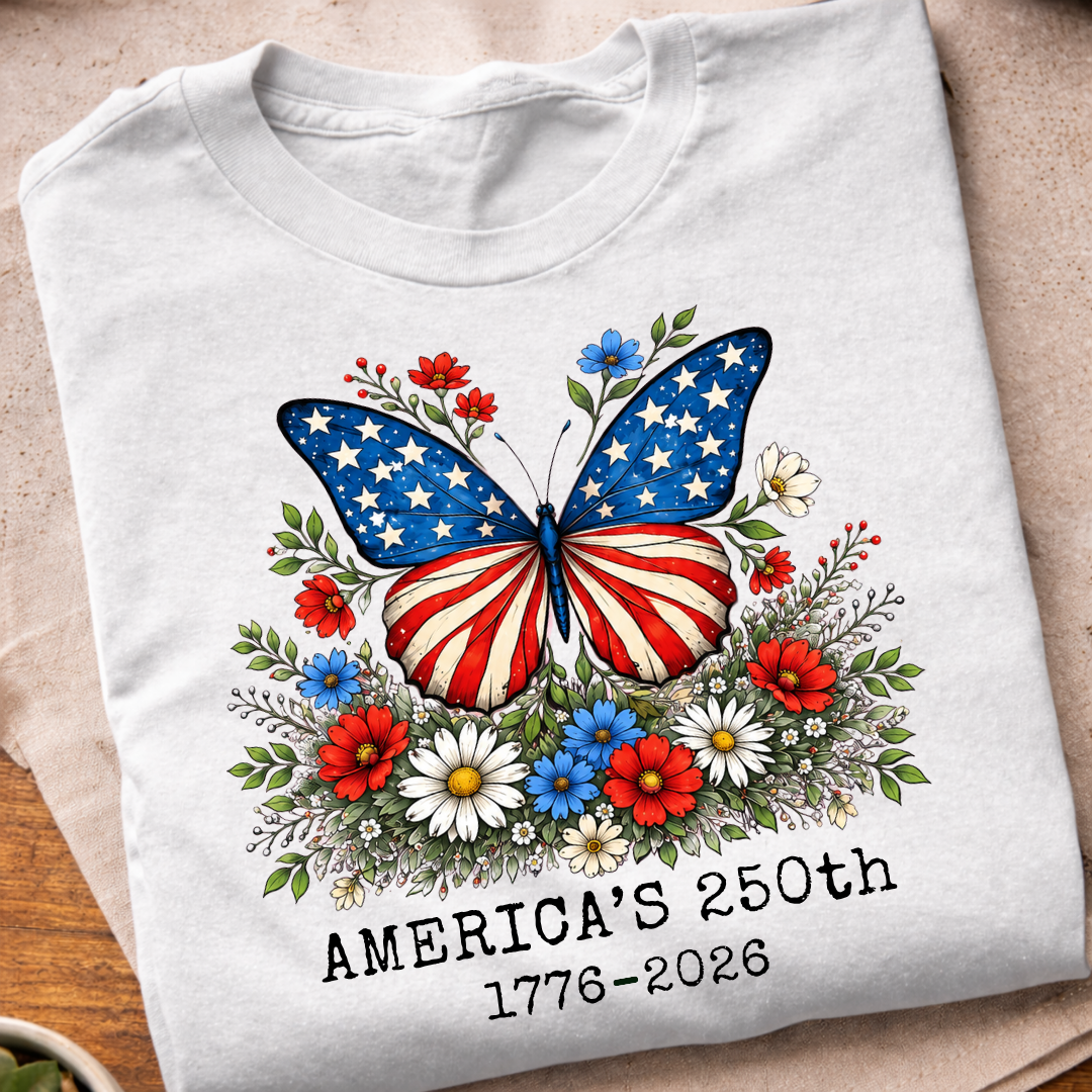 Floral America's 250th Butterfly T-Shirt