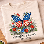 Floral America's 250th Butterfly T-Shirt