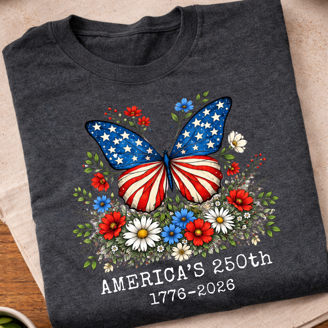 Floral America's 250th Butterfly T-Shirt