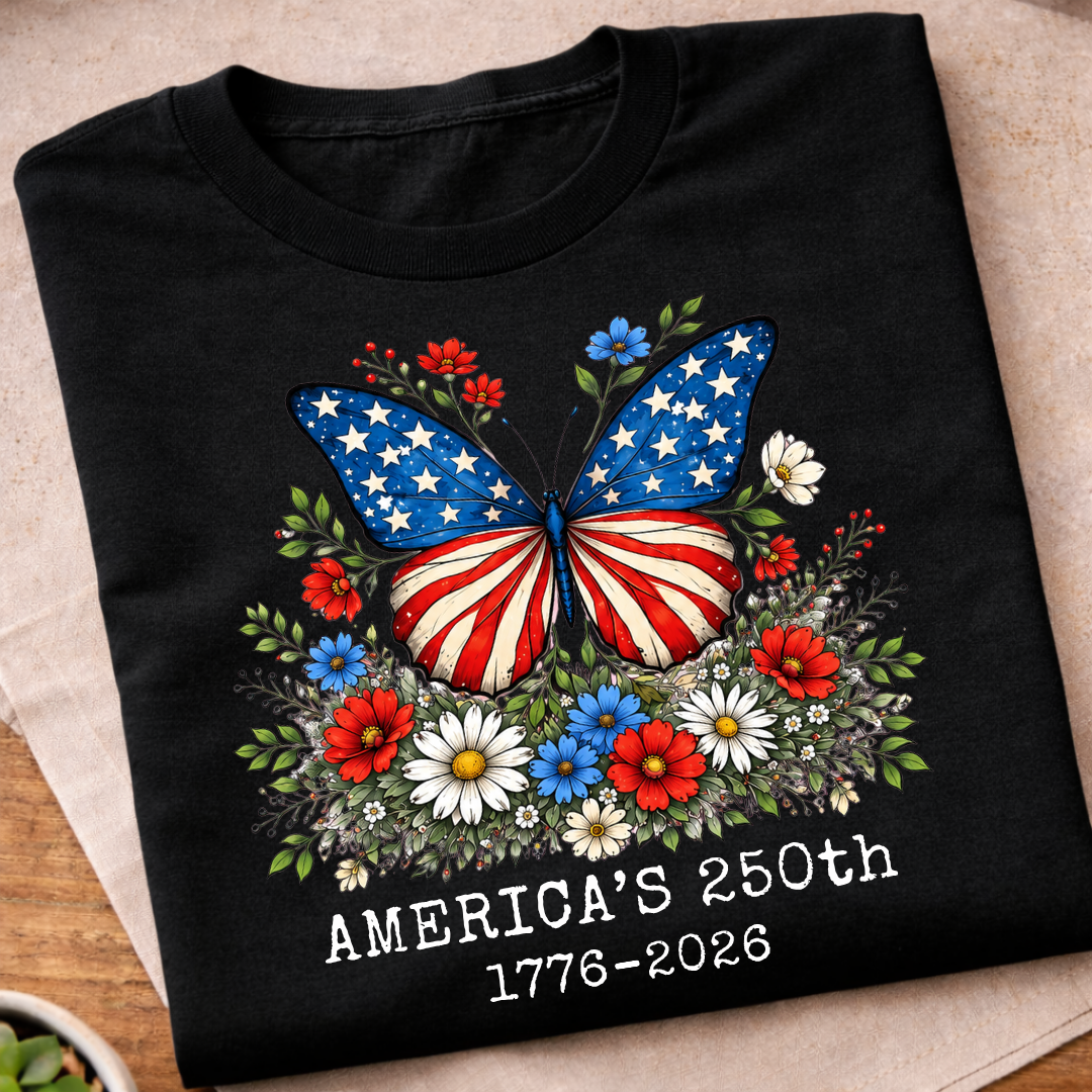 Floral America's 250th Butterfly T-Shirt