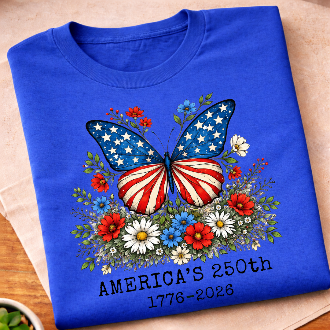 Floral America's 250th Butterfly T-Shirt