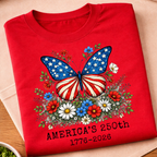 Floral America's 250th Butterfly T-Shirt