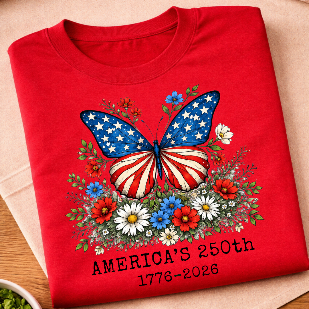 Floral America's 250th Butterfly T-Shirt