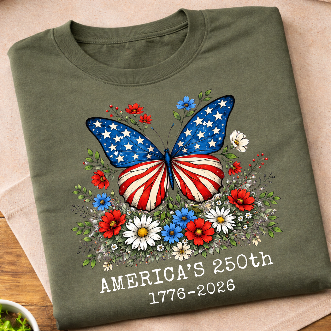 Floral America's 250th Butterfly T-Shirt