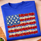 Floral USA Flag 250 Years T-Shirt
