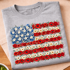 Floral USA Flag 250 Years T-Shirt