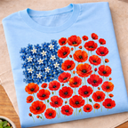 Floral 250th Anniversary Flag T-Shirt