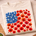 Floral 250th Anniversary Flag T-Shirt