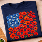 Floral 250th Anniversary Flag T-Shirt
