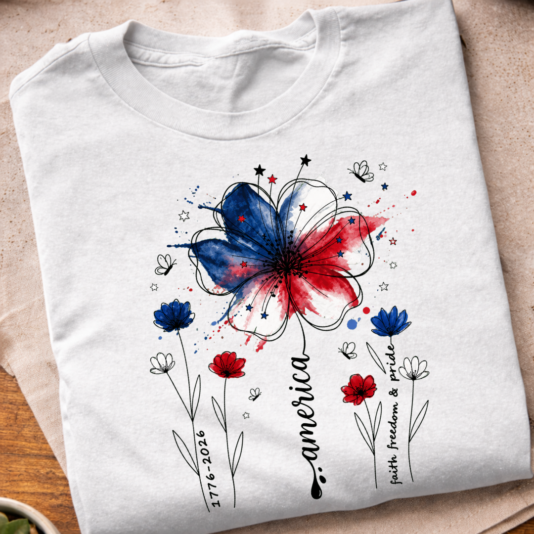 Floral USA 250th Anniversary T-Shirt
