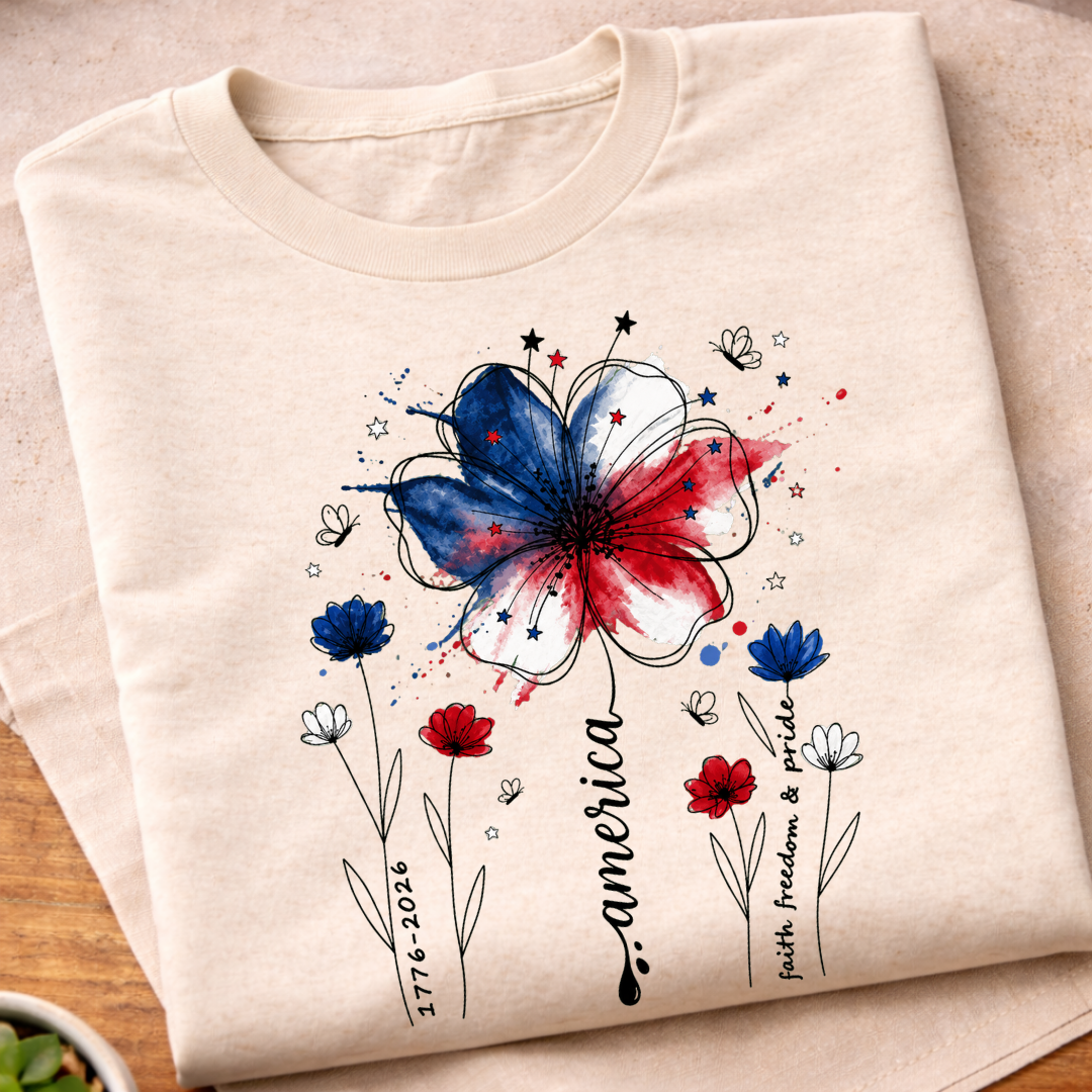 Floral USA 250th Anniversary T-Shirt