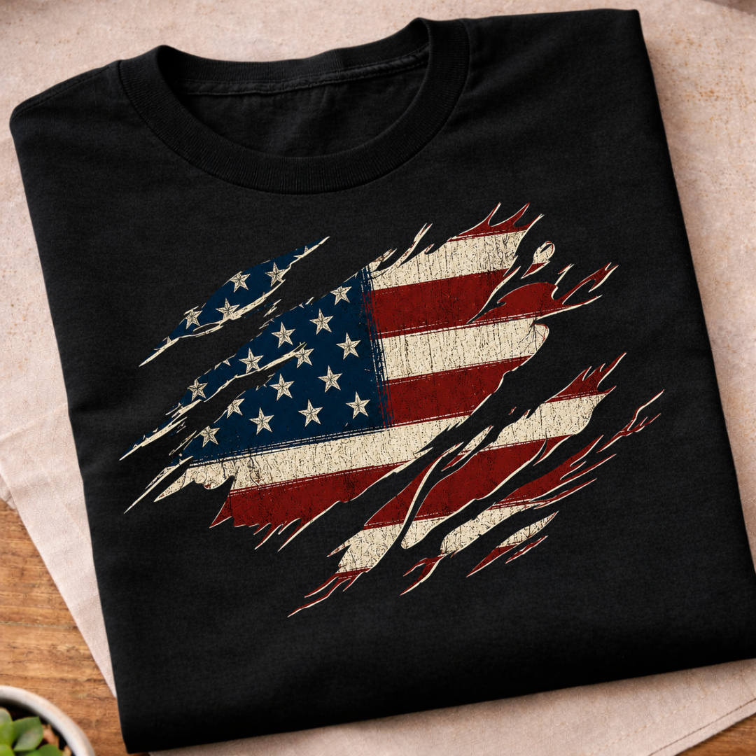 Vintage Distressed American Flag T-Shirt