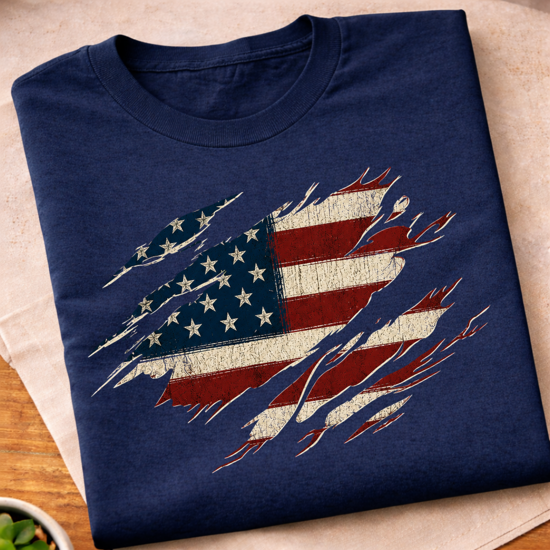 Vintage Distressed American Flag T-Shirt