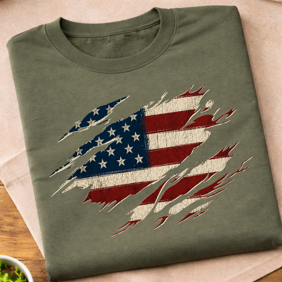 Vintage Distressed American Flag T-Shirt