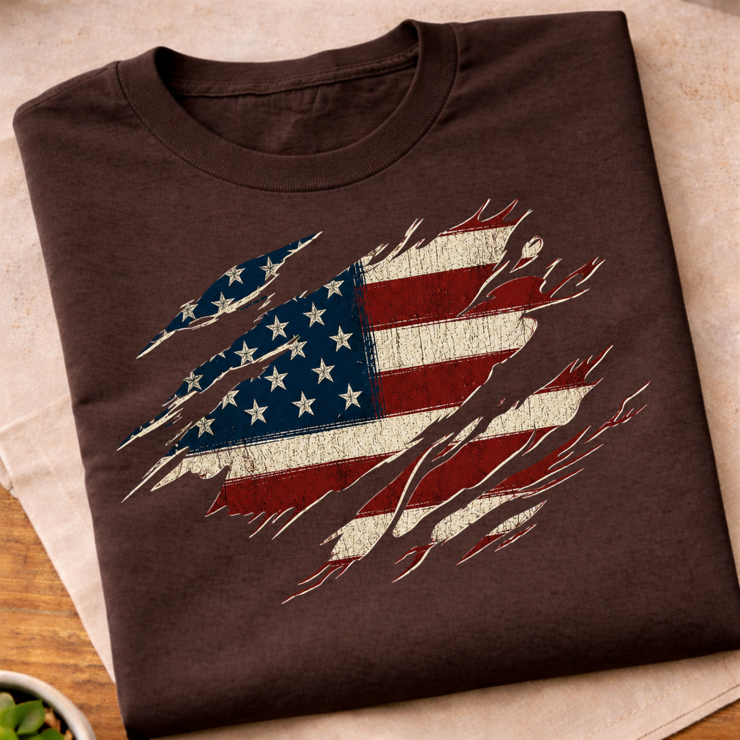 Vintage Distressed American Flag T-Shirt