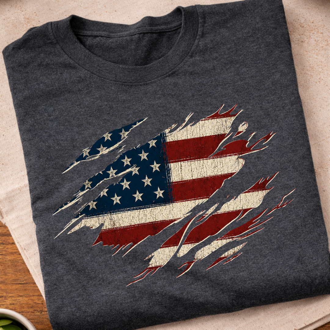 Vintage Distressed American Flag T-Shirt