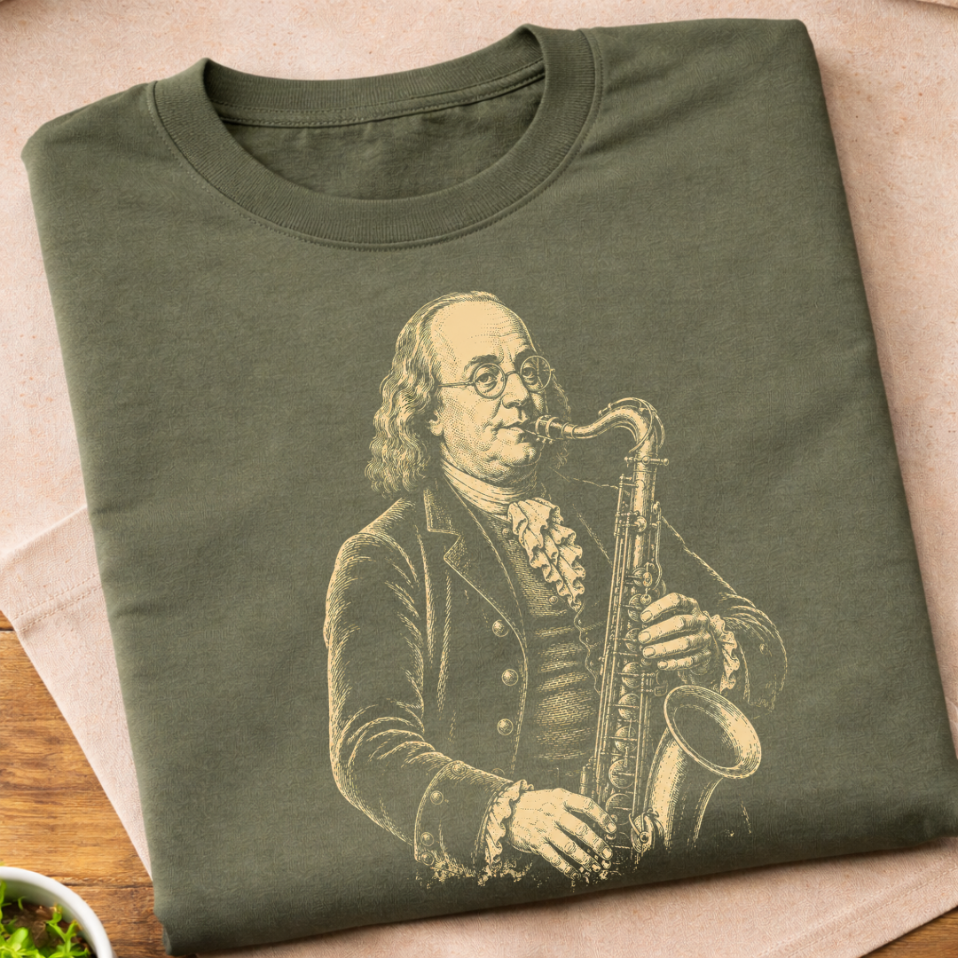 Benjamin Franklin Jazz Saxophone T-Shirt